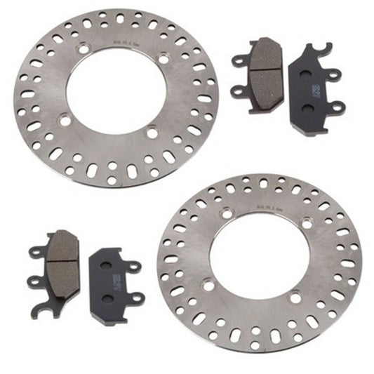 Solid Spare Front Brake Rotors & Semi-Metallic Pads for Yamaha Wolverine 700 2016 2017 2018