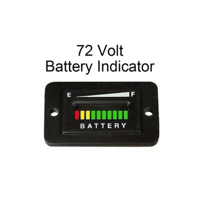 72 Volt / 72V Polaris GEM Electric Vehicle Battery Meter Gauge Charger Indicator