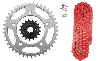 Solid Spare Red 525x122 O-Ring Chain & 17/42 Sprockets for Honda Shadow Spirit 750 VT750DC