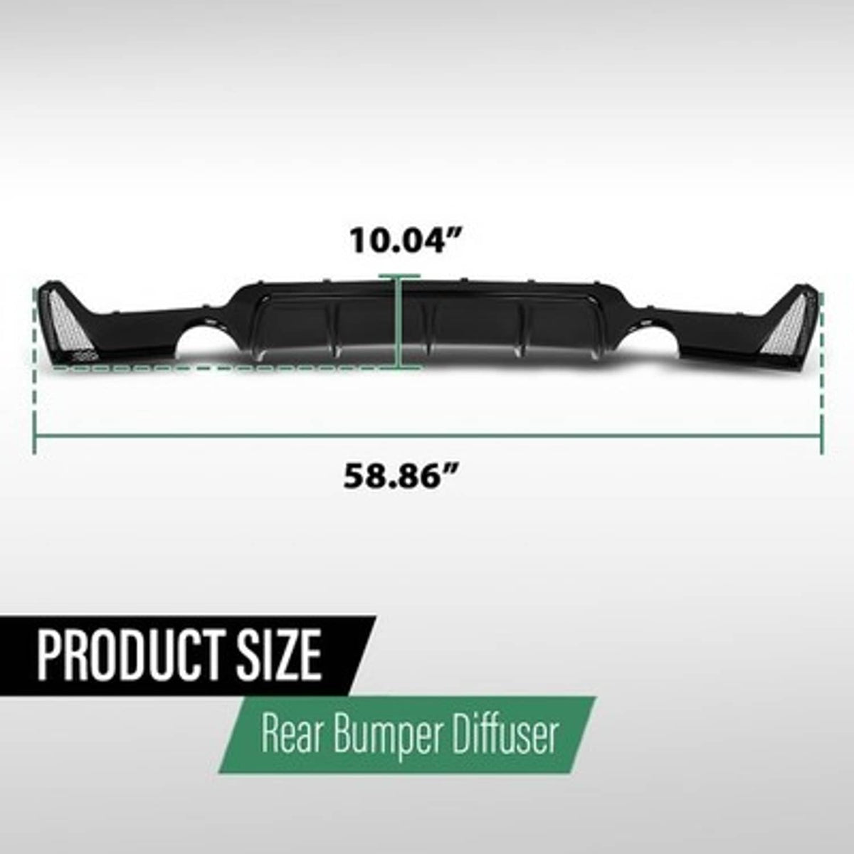 Solid Spare Rear Bumper Diffuser Gloss Black Fit For 14-20 BMW F32 F33 F36 4 Series M Sport