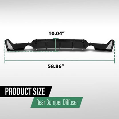 Solid Spare Rear Bumper Diffuser Gloss Black Fit For 14-20 BMW F32 F33 F36 4 Series M Sport