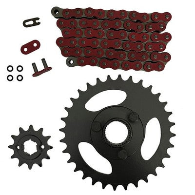 Solid Spare Red 520x60 O-Ring Chain & 12/32 Sprockets for Polaris RZR 170 fits 2009-2016