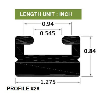 Solid Spare SPI Black Snowmobile Slide Rail Wearstrip Hyfax for Polaris 66" Profile 26