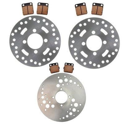 Solid Spare Front & Rear Brake Rotors & Brake Pads for Yamaha Raptor 125 fits 2011 2012 2013