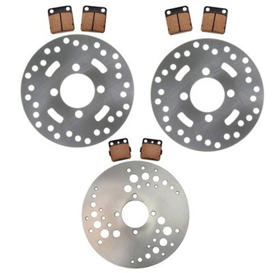 Solid Spare Front & Rear Brake Rotors & Brake Pads for Yamaha Raptor 125 fits 2011 2012 2013