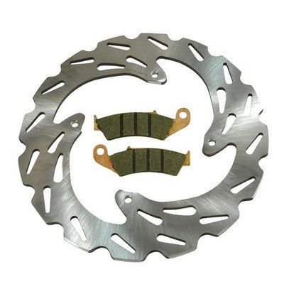 Solid Spare Front Wave Disc Brake Rotor & Semi-Metallic Pads for Honda XR250R fits 1991-1995