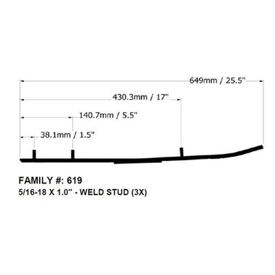 Solid Spare Bottom Line 4" Carbides for Yamaha fits many 1987-1990 Exciter 570 & SRV 540