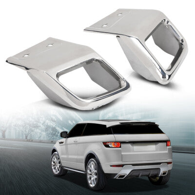 Solid Spare Rear Bumper Exhaust Tube Trim Fit For 10-18 Land Rover Range Rover Evoque