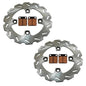 Solid Spare 2 Front Wave Disc Brake Rotors & Brake Pads for Kawasaki Prairie 360 2003-2013