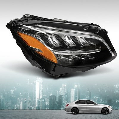 Solid Spare Full LED Headlight Right Passenger Side Fit For 19-21 Mercedes Benz C300 W205
