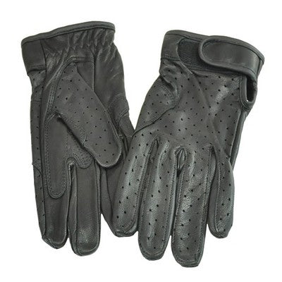 Men's Fulmer G41 Goatskin Motorcycle Riding Gloves Perforated Vented Black