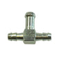SPI Metal T-Fitting - Fits 1/4" & 5/16" Line -Air Water Fuel Gas- 2 Barbed Ends
