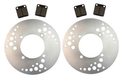 Solid Spare 2 Front Brake Rotors & Semi-Metallic Pads for Yamaha Kodiak 450 4x4 2003-2006