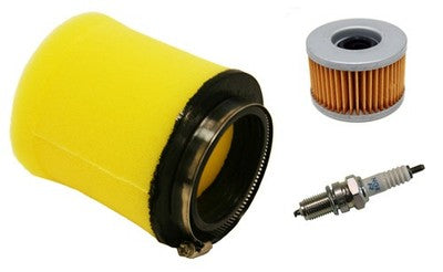 Solid Spare Air Filter Oil Filter & NGK Spark Plug 2004-2007 for Honda Rancher 400 4x4 AT