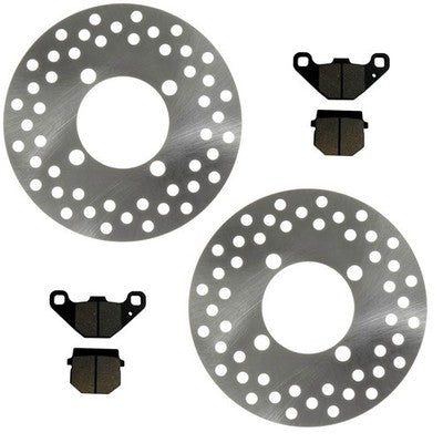 Solid Spare 2 Front Disc Brake Rotors, Brake Pads for Polaris Sawtooth 200 Phoenix SEE NOTES