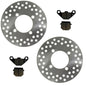 Solid Spare 2 Front Disc Brake Rotors, Brake Pads for Polaris Sawtooth 200 Phoenix SEE NOTES