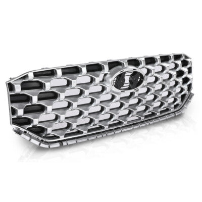 Solid Spare Fit For 2021-2022 Hyundai Santa Fe Front Upper Grille Assembly Chrome 86350S1600