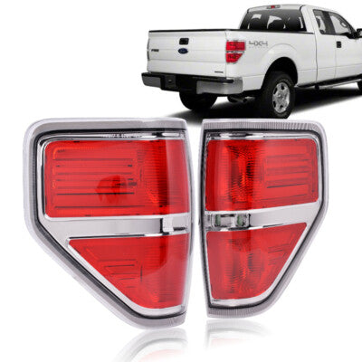 Solid Spare Rear Tail Lights Fit For 2009-2014 Ford F150 F-150 Pickup Brake Lamps Left+Right