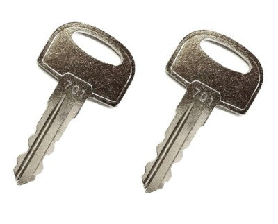 Solid Spare (2) Ignition Keys For JCB, Ditch Witch Heavy Equipment - 701, 45501, 105-1790