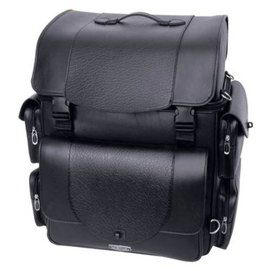 Solid Spare Castle JUMBO Primary Motorcycle Tail Pack Bag Luggage PVC Leather SKINNED