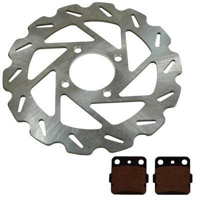 Solid Spare Rear Wave Disc Brake Rotor & Semi-Metallic Pads for Yamaha Raptor 350 2004-2013