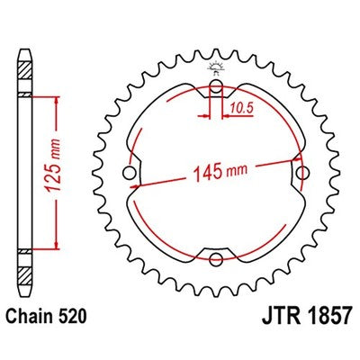 Solid Spare JT Sprockets 39 Tooth Rear Steel Sprocket 39T for Yamaha Raptor 250, 350 & 700