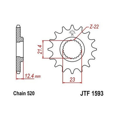 JT Sprockets 14 Tooth Front Steel Sprocket 14T for Yamaha Raptor 250 2008-2013