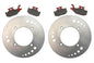 Solid Spare 2 Front Disc Brake Rotors Semi-Metallic Pads 2005-2007 for Suzuki King Quad 700