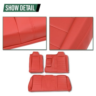 Solid Spare Fit For 2011-2014 Dodge Challenger SE SXT RT Full Set RED Seat Covers Replace