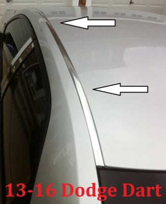 For 2013-2016 DODGE DART CHROME ROOF TOP TRIM MOLDING KIT