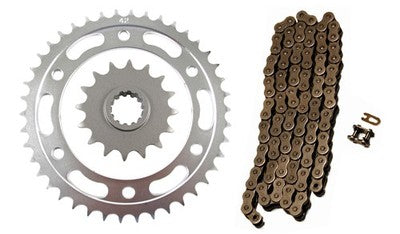 Solid Spare Natural 525x112 O-Ring Drive Chain, 16/42 Sprockets for Honda CBR600RR 2007-2024