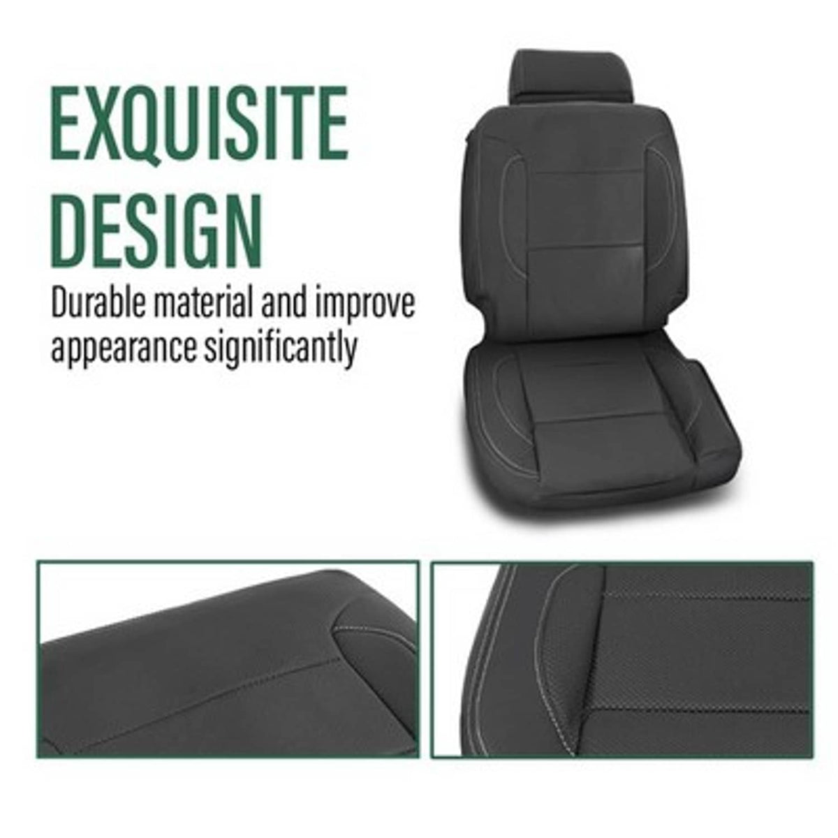 Solid Spare Fit For 2014-2018 Chevy Silverado LT DOUBLE Cab Full Set Seat Covers Replace