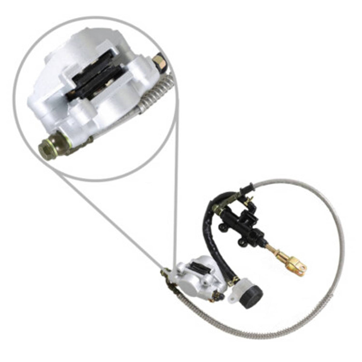 Solid Spare Rear Hydraulic Brake Assembly Caliper Master Cylinder For Go Kart Golf Cart ATV