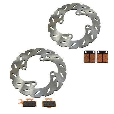 Solid Spare Front & Rear Wave Disc Brake Rotors & Brake Pads for Suzuki RM65 2003 2004 2005