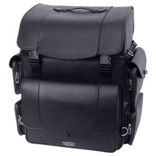 Solid Spare Castle JUMBO Primary Motorcycle Tail Pack Bag Luggage PVC Leather PLAIN