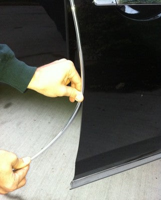 FLEXIBLE CHROME DOOR EDGE GUARD MOLDING TRIM PROTECTOR - 15 FT Roll - 4 Doors