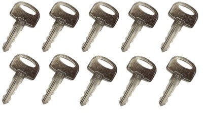 Solid Spare (10) Ignition Keys For JCB, Ditch Witch Heavy Equipment - 701, 45501, 105-1790