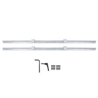 Solid Spare 2Pcs SBR20-1500mm Linear Shaft Rail W/ 4Pcs SBR20UU Square Type Bearings Block