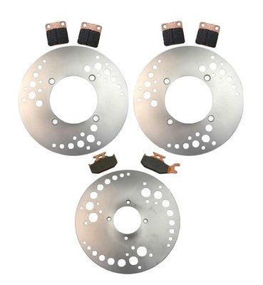 Solid Spare Front & Rear Disc Brake Rotors & Pads for Yamaha Kodiak 450 fits 2003-2004
