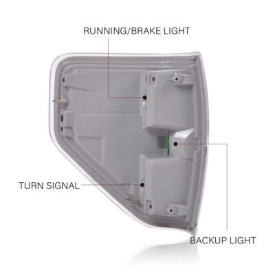 Solid Spare Rear Tail Lights Fit For 2009-2014 Ford F150 F-150 Pickup Brake Lamps Left+Right