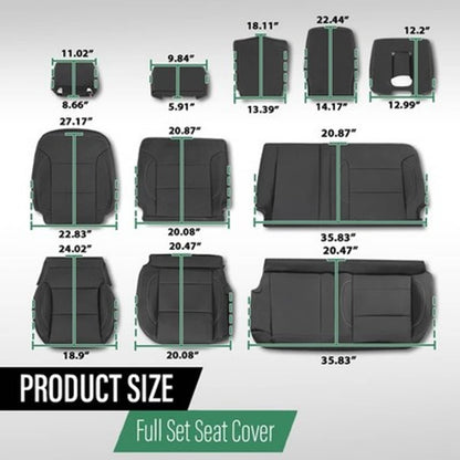 Solid Spare Fit For 2014-2018 Chevy Silverado LT DOUBLE Cab Full Set Seat Covers Replace
