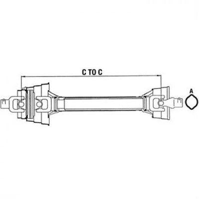 Solid Spare Complete CV PTO Driveline - 1- 3/8" -6 fits Land Pride fits Buhler / Versatile