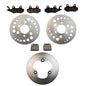 Solid Spare Front & Rear Disc Brake Rotors & Semi-Metallic Pads for Suzuki LT-R450 Quadracer
