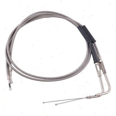 Solid Spare 56-1/2 inch Stainless Steel Throttle and Idle Cable 36-0131 for Harley Davidson