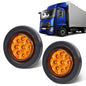 Solid Spare 2x Amber 2" Inch Round 9 LED Side Marker Clearance Lights Truck Trailer Lamp 12V