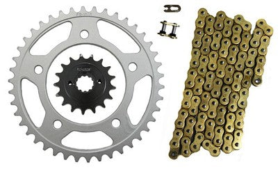 Solid Spare Gold 525x122 O-Ring Chain & 17/41 Sprockets for Honda Shadow ACE 750 1998-2003