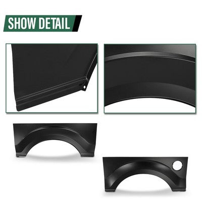 Solid Spare Rear Wheel Arch Quarter Panel Fits 2009-2014 Ford F-150 F150 W/O Molding Holes
