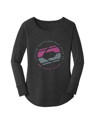 Solid Spare Womens Castle X Long Sleeve T-Shirt Rail - Black/Pink