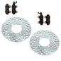Solid Spare 2 Front Brake Rotors & Semi-Metallic Brake Pads Yamaha Rhino 700 4x4 2008-2013