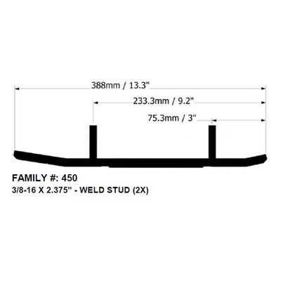 Solid Spare Bottom Line 6" Carbides for Ski-Doo fits 2002-2005 Models with Precision Skis